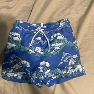 Janie and Jack Blue Marlin Wave Swim Trunks